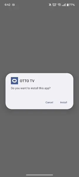 Screenshot of OTTO TV Live Streaming Support